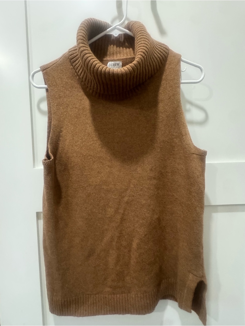J. Crew Women’s Sleeveless Turtleneck Sweater Vest - Camel Size M